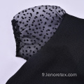 100% polyester Polka Dot Black Flocking Tulle Tulle